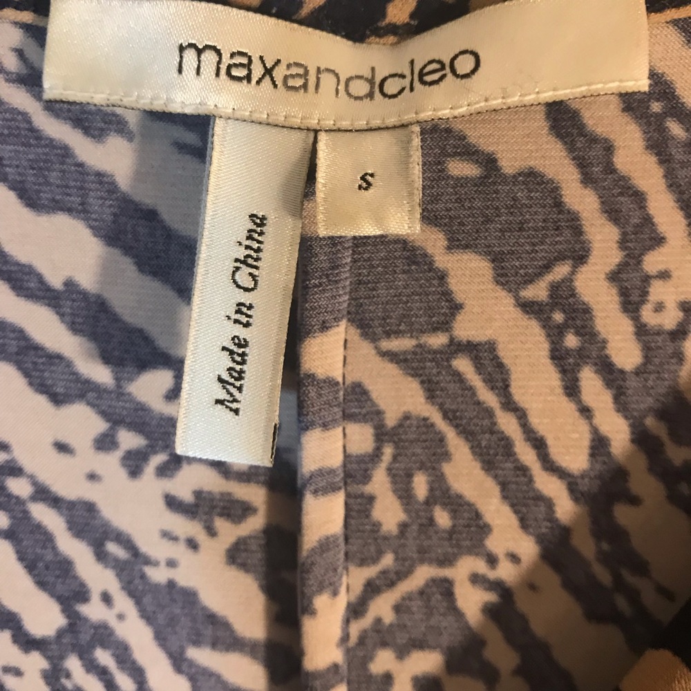 Max and Cleo women’s Navy and Tan Wrap Dress size small - Picture 2 of 7
